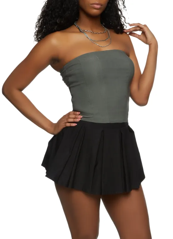 Zip Back Corset Crop Top sold by Rainbow