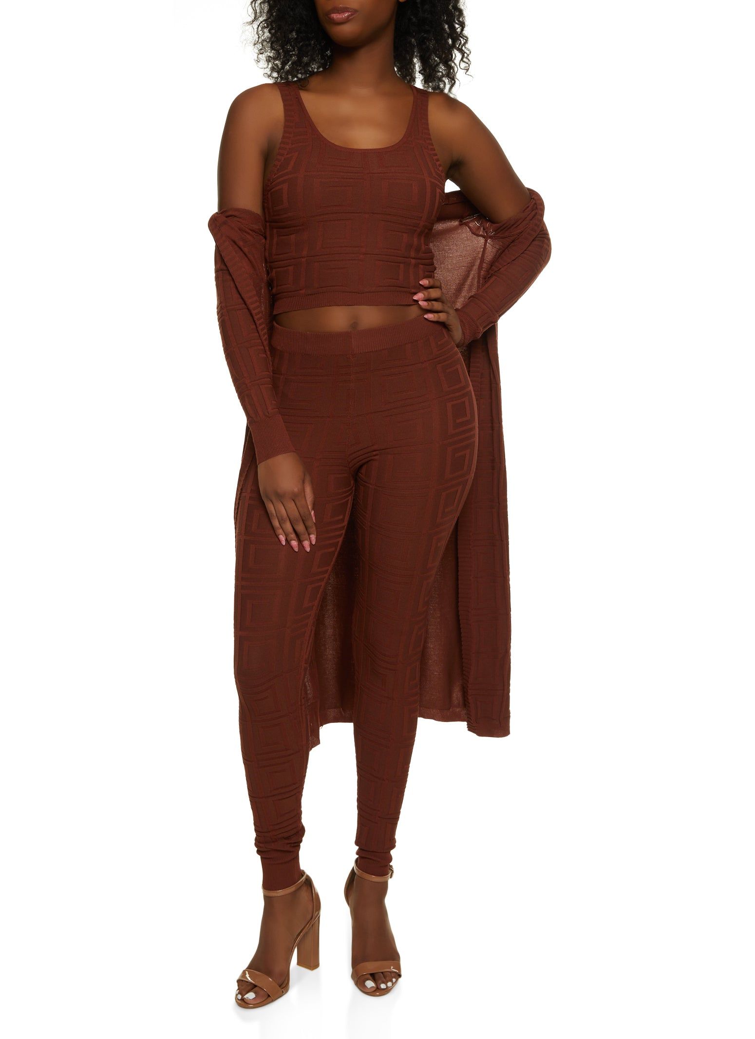 Textured Knit Greek Key Duster sold by Rainbow product image thumbnail 2