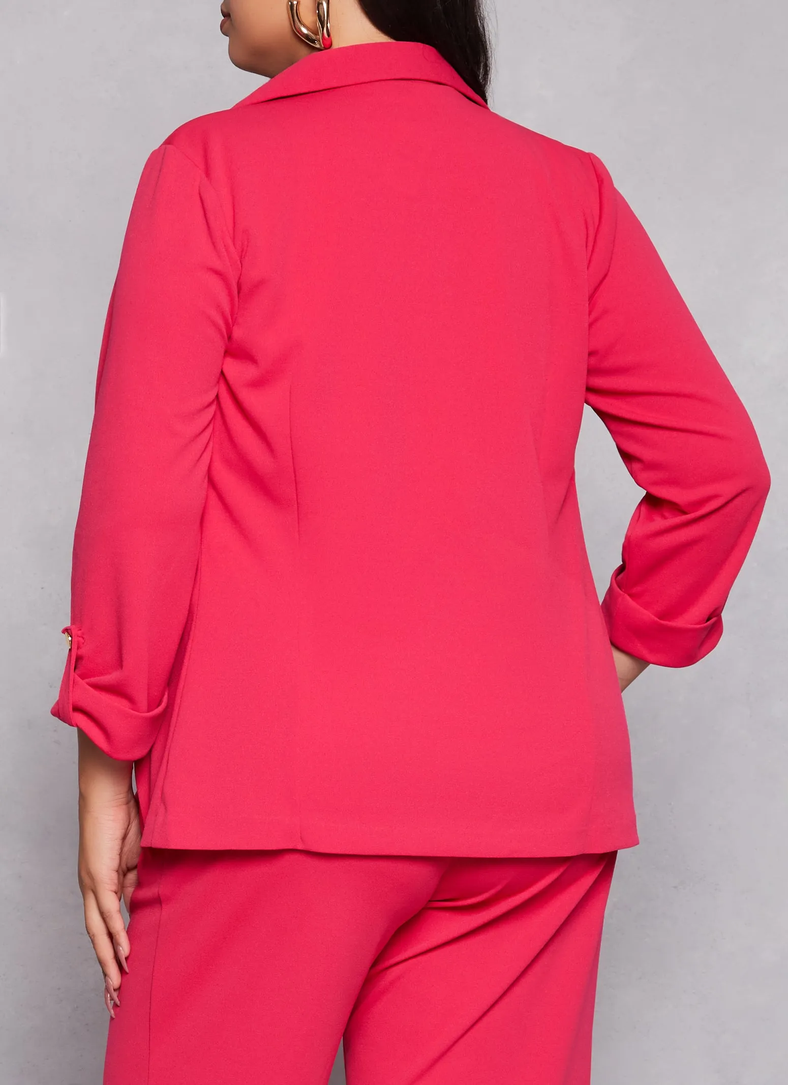 Plus Size Crepe Knit Fixed Cuff Blazer sold by Rainbow product image thumbnail 3