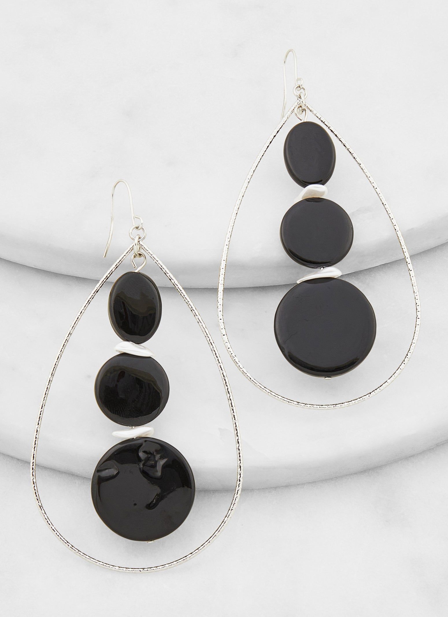 Teardrop Shell Charm Drop Earrings sold by Rainbow product image thumbnail 3