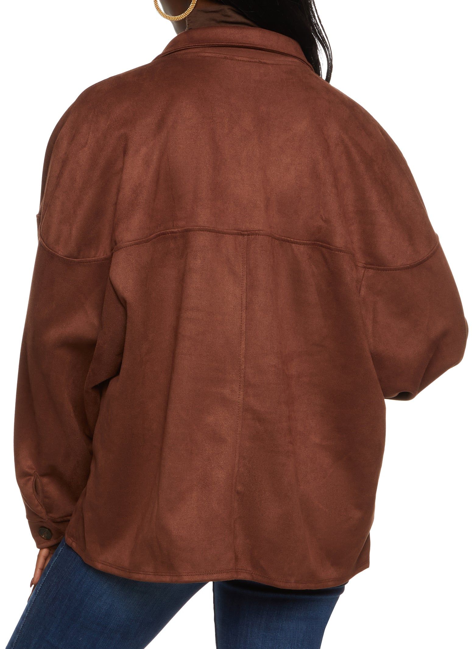 Faux Suede Button Front Shirt sold by Rainbow product image thumbnail 2