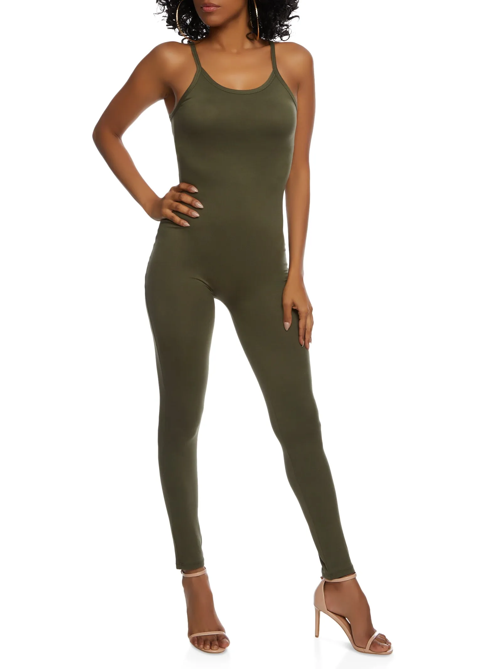 Solid Scoop Neck Cami Jumpsuit sold by Rainbow