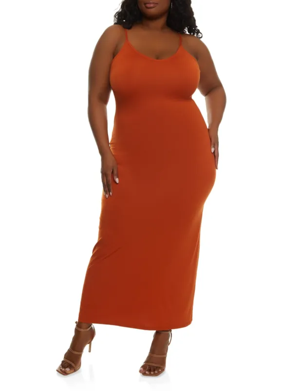 Plus Size Soft Knit V Neck Maxi Dress sold by Rainbow