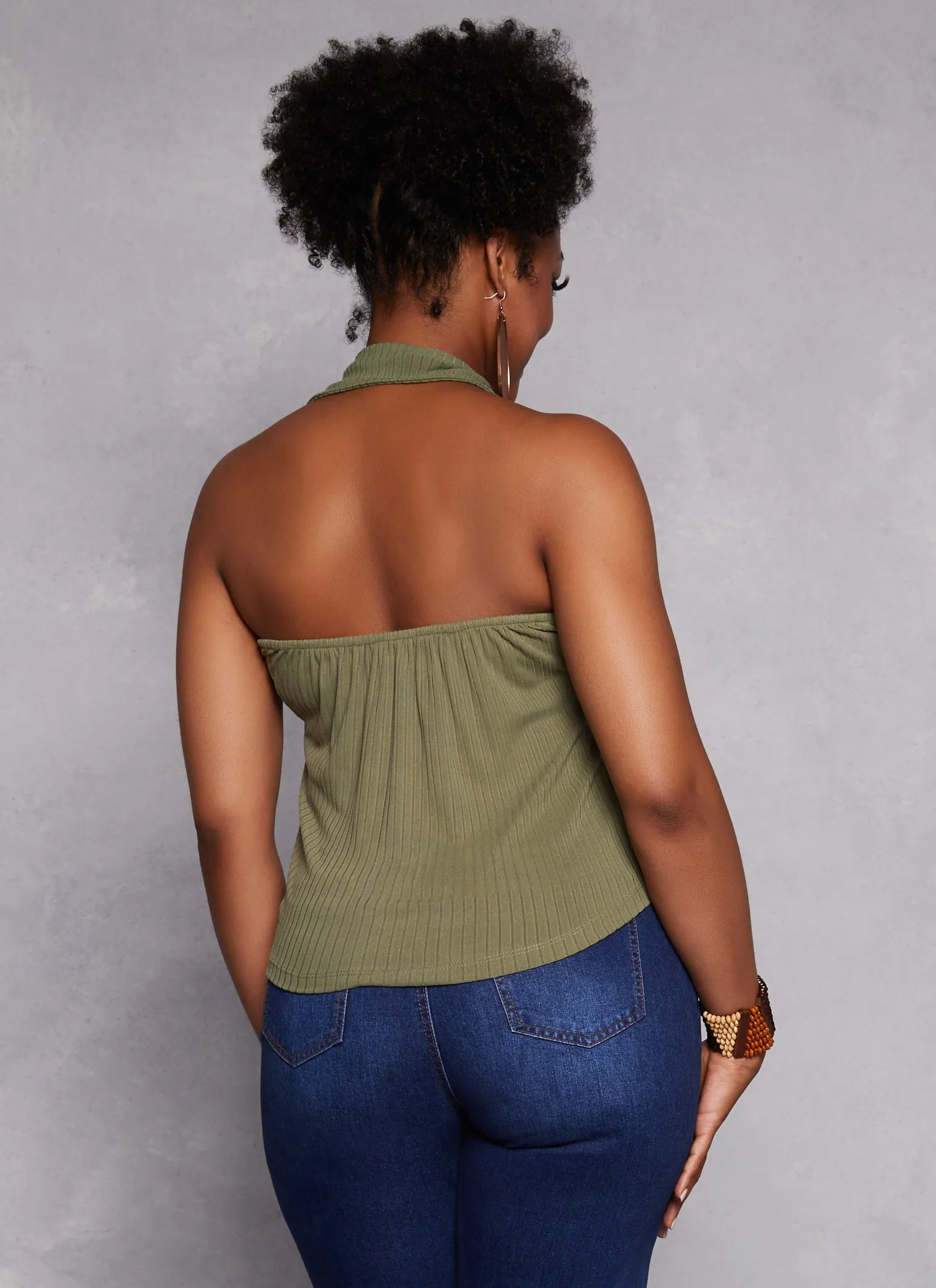 Plus Size Button Down Halter Top sold by Rainbow product image thumbnail 3