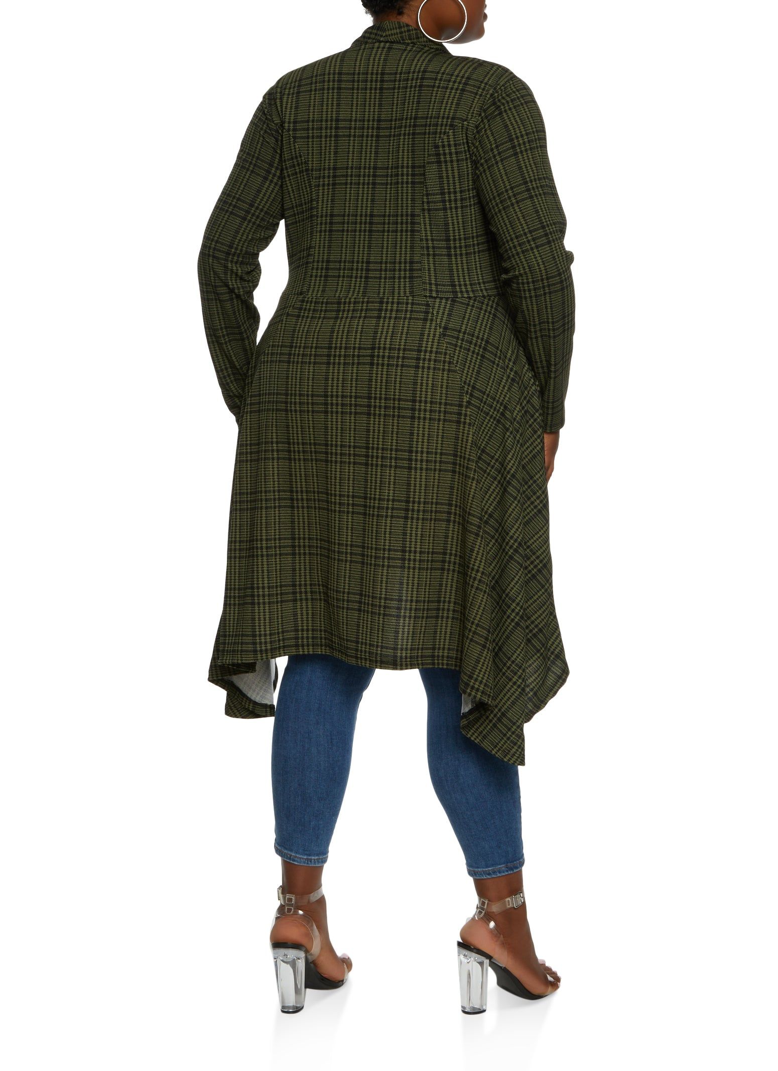 Plus Size Plaid Chain Button High Low Blazer sold by Rainbow product image thumbnail 2