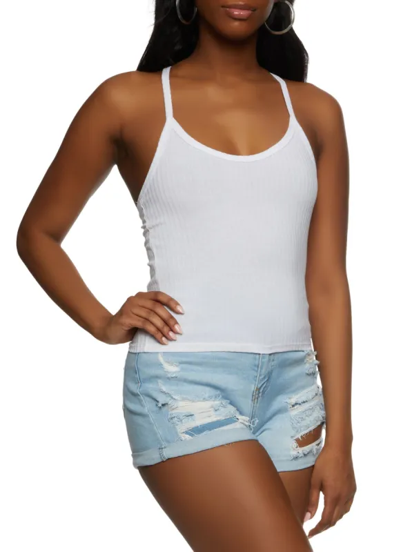 Ribbed Knit Scoop Neck Cami sold by Rainbow