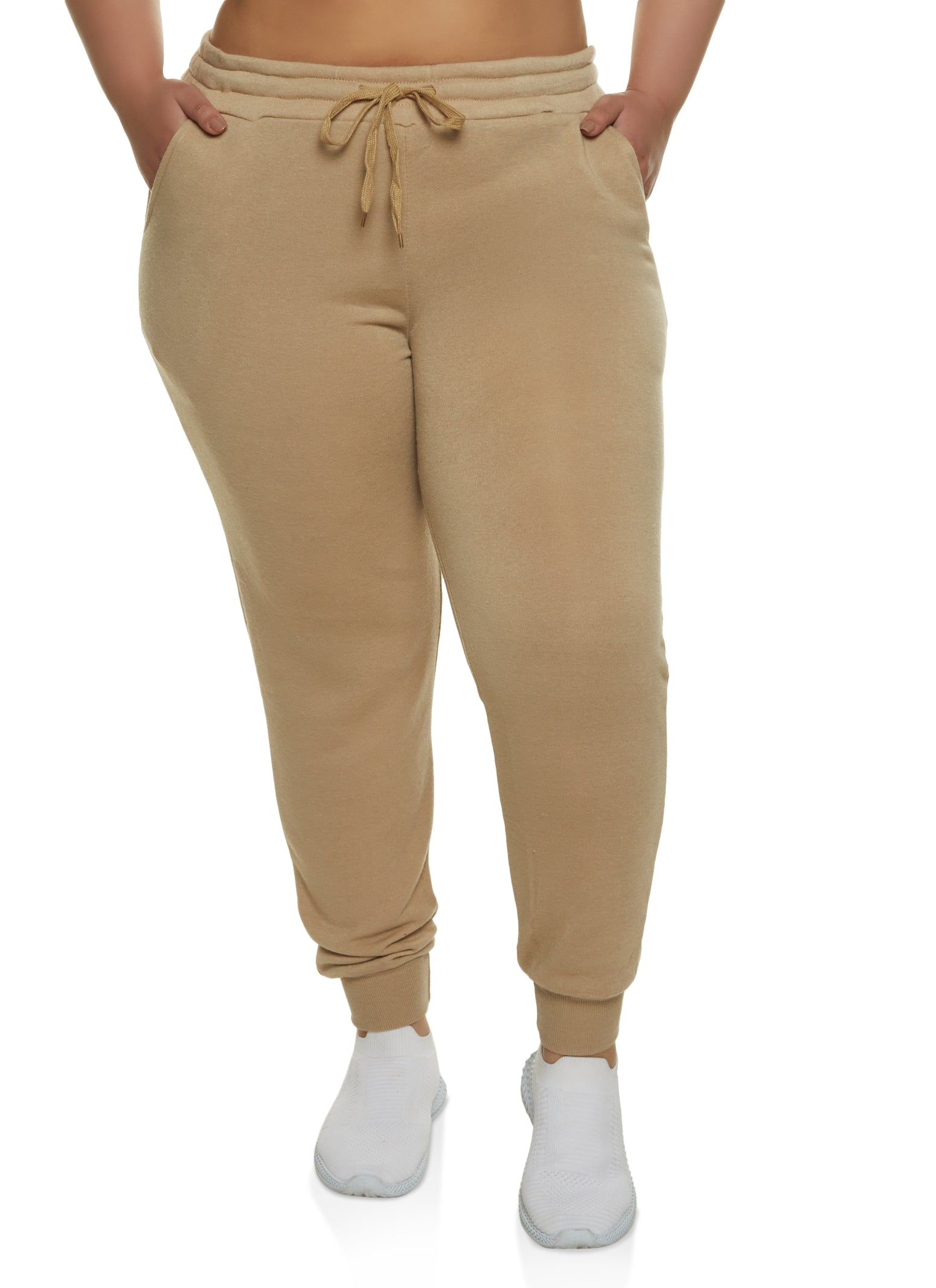 Plus Size Fleece High Waisted Joggers sold by Rainbow