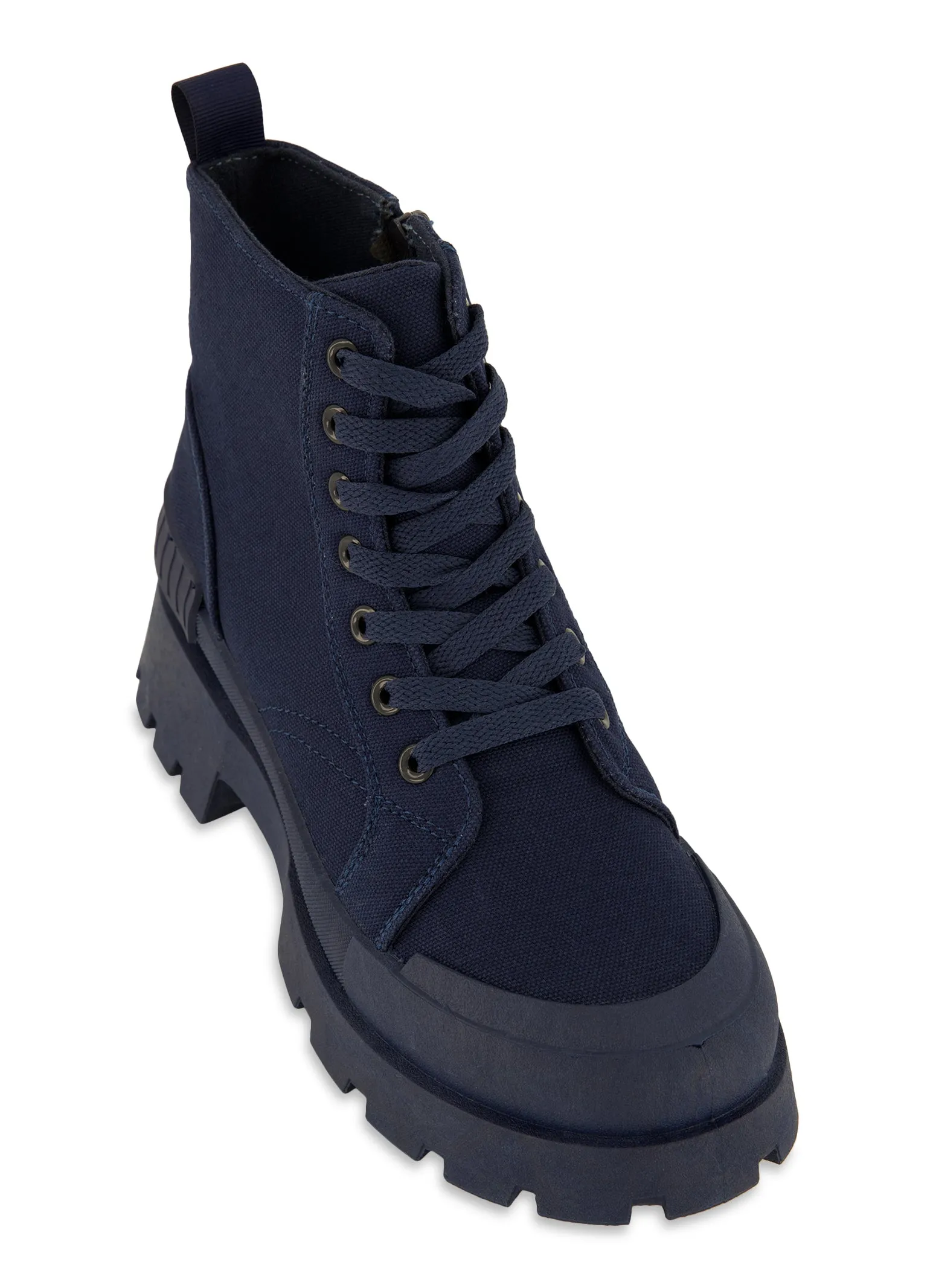 Canvas Cap Toe Detail Combat Boots sold by Rainbow