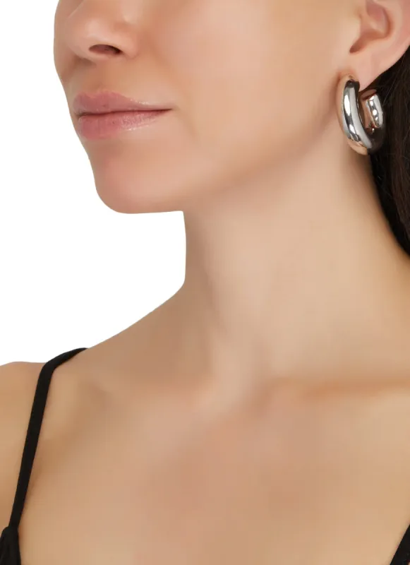 Chunky Metallic Hoop Earring Trio sold by Rainbow
