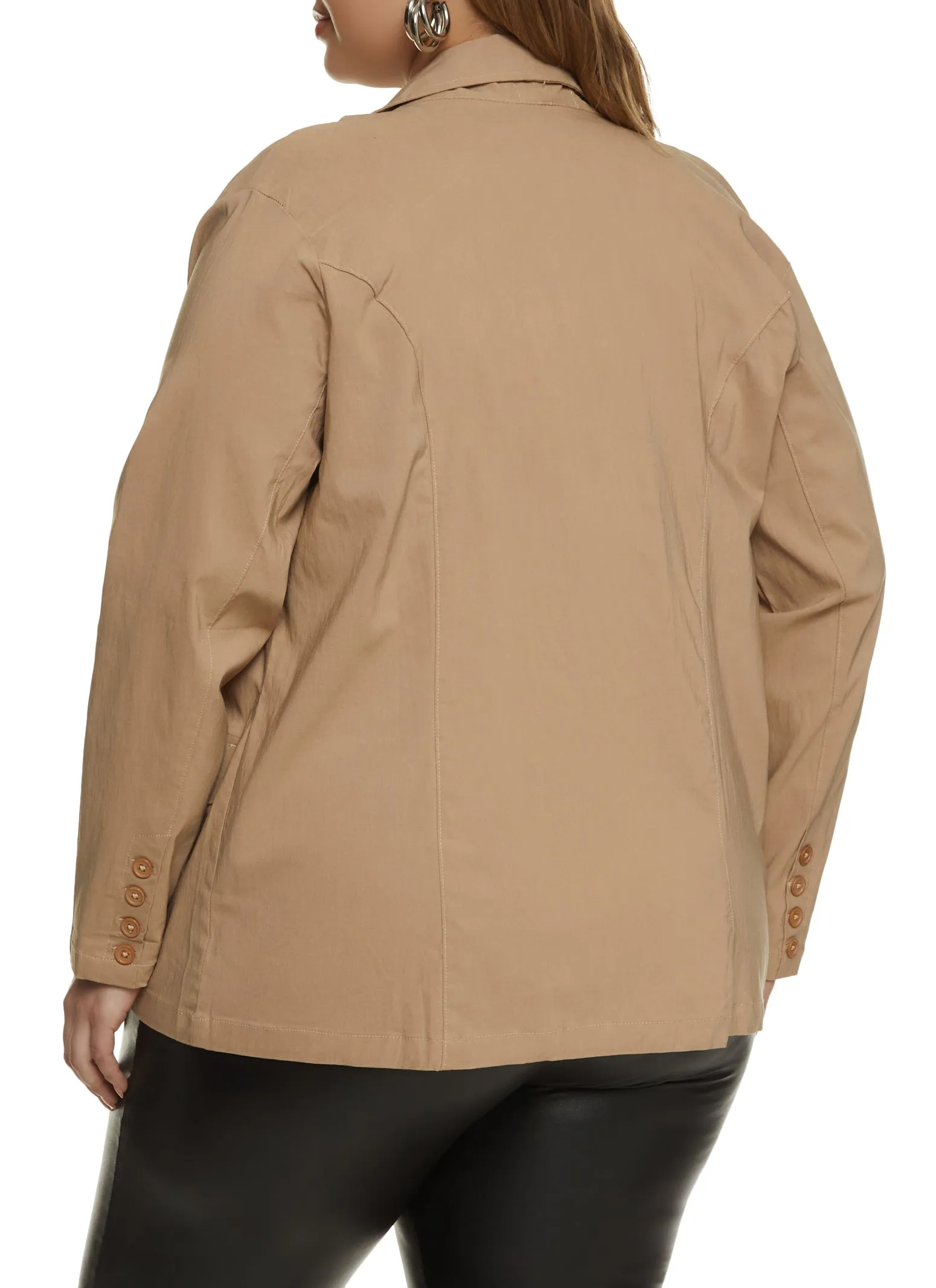 Plus Size Open Front Button Detail Blazer sold by Rainbow product image thumbnail 2
