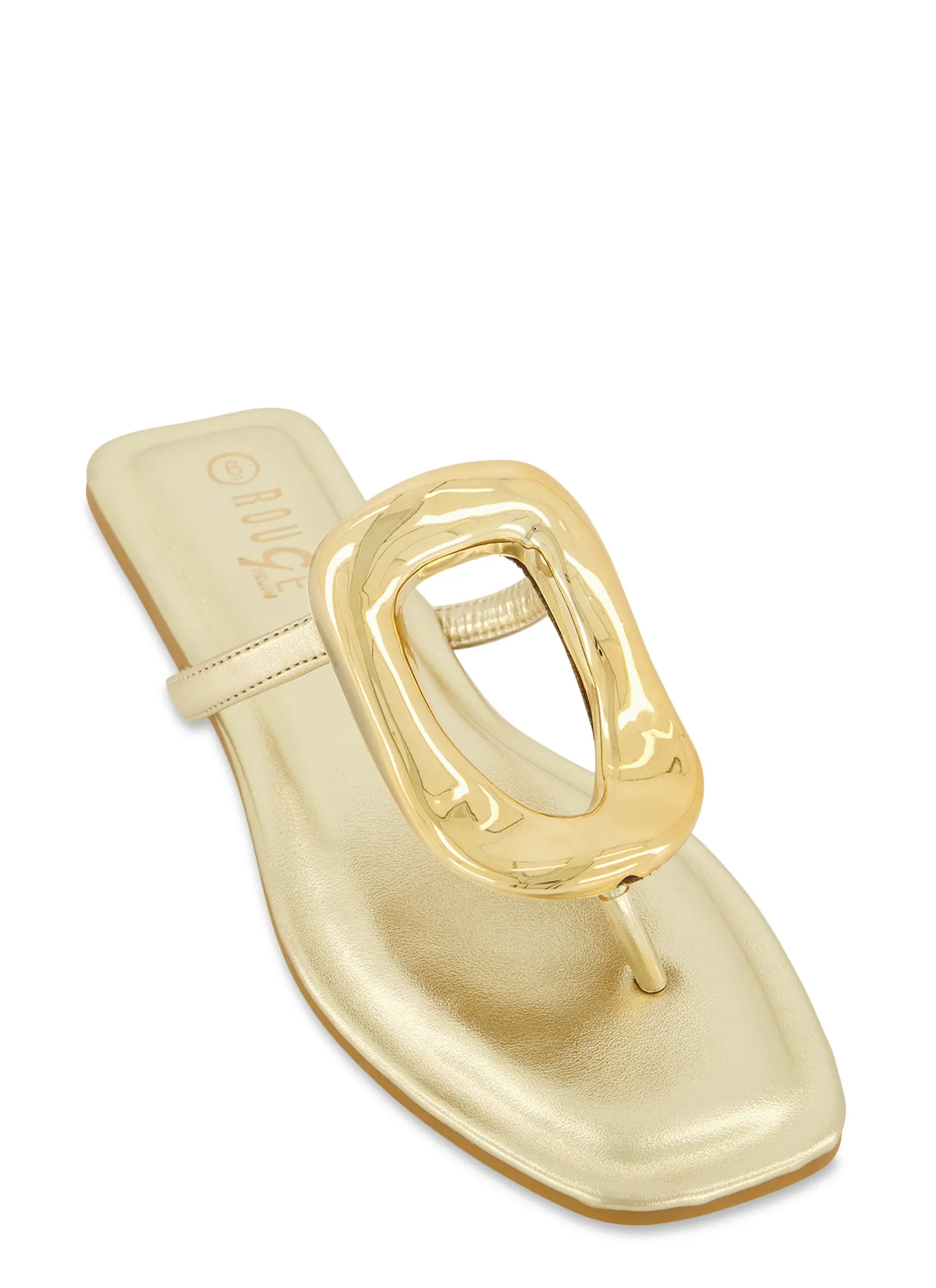 Metal Pendant Flat Thong Sandals sold by Rainbow