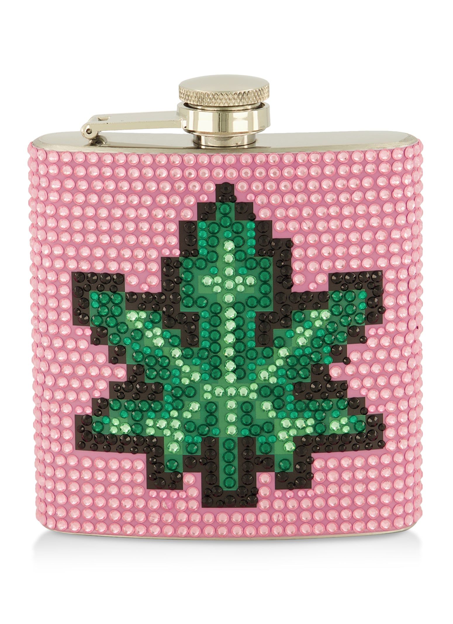 Leaf Rhinestone Studded Flask sold by Rainbow
