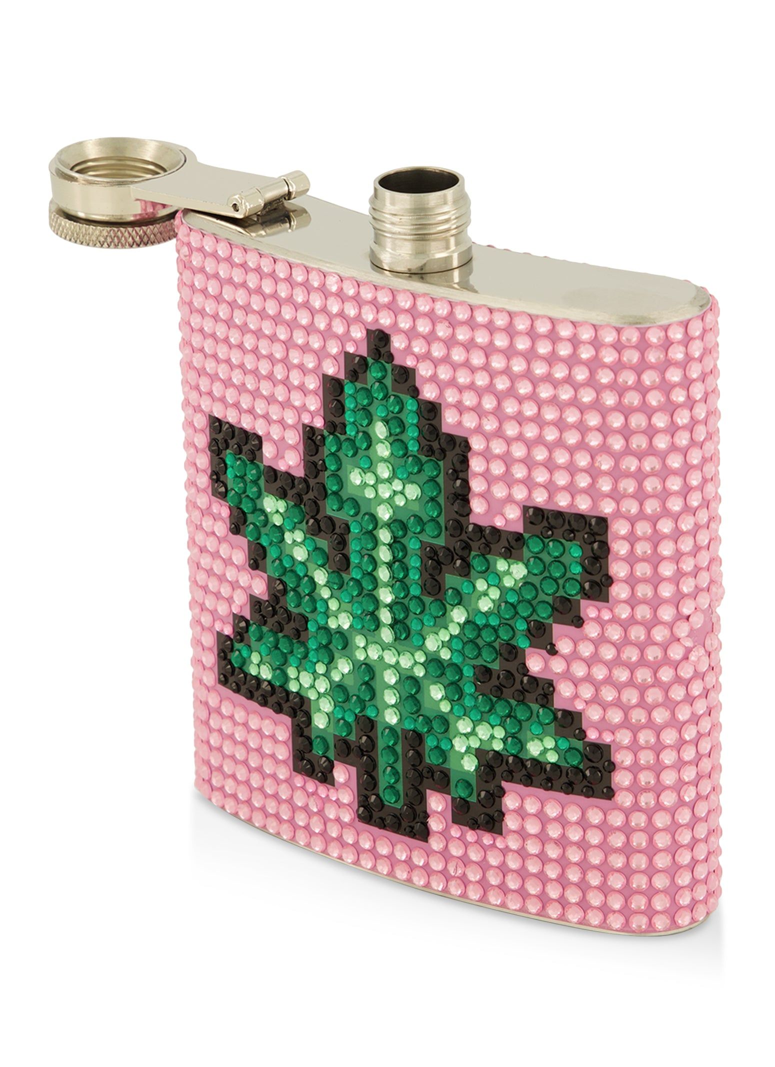 Leaf Rhinestone Studded Flask sold by Rainbow product image thumbnail 2