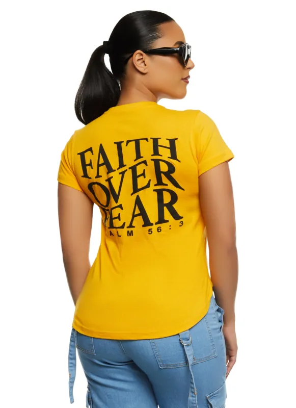 Faith Over Fear Graphic T Shirt sold by Rainbow