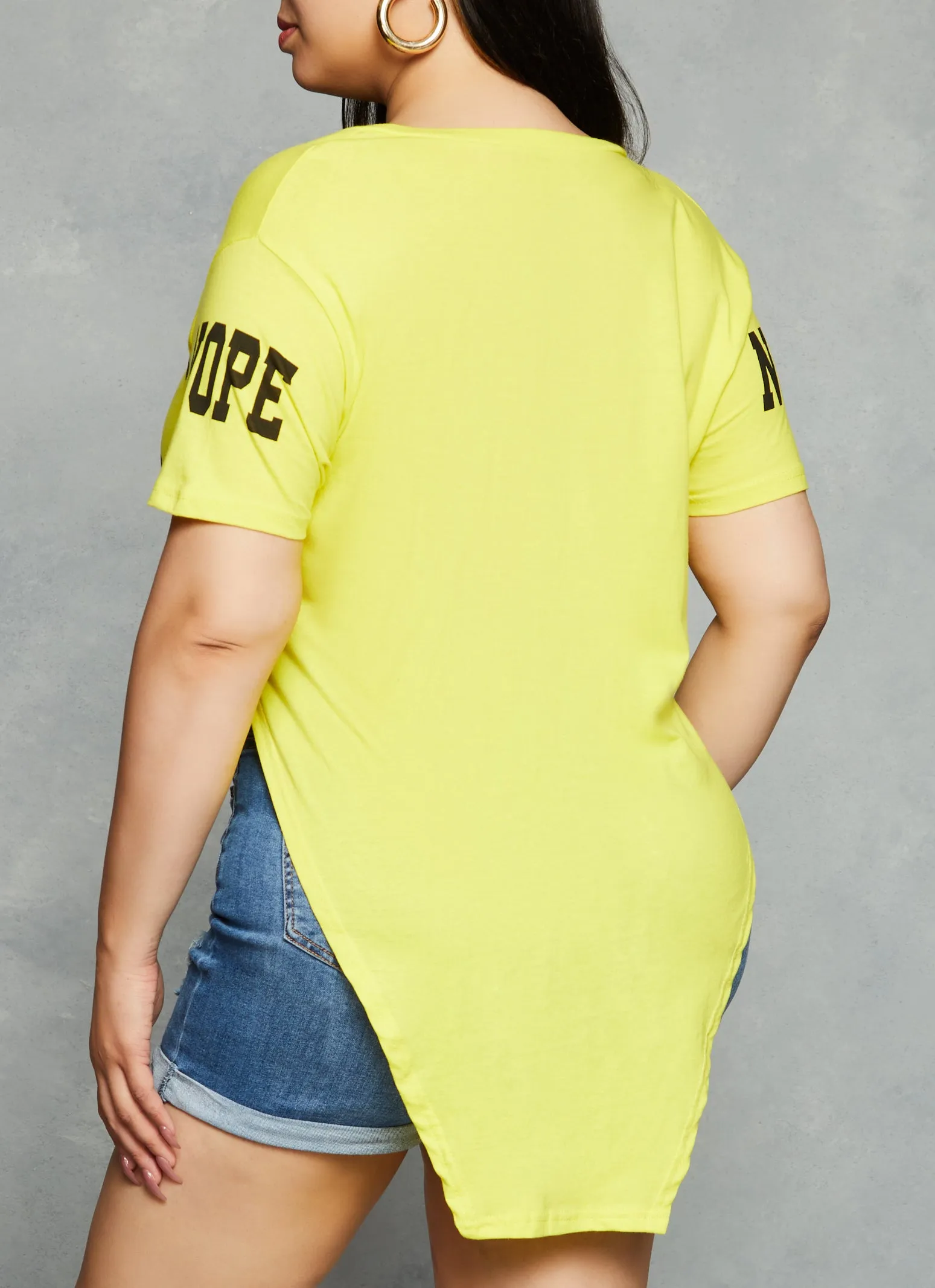Plus Size Nope Not Today Notch Neck Tee sold by Rainbow product image thumbnail 3