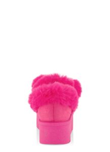 Platform Faux Fur Pom Pom Boots sold by Rainbow