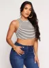 Stripe Racerback Crop Tank Top sold by Rainbow