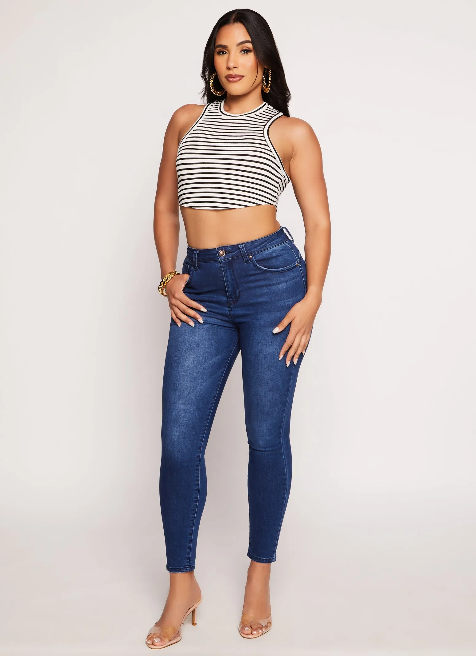 Stripe Racerback Crop Tank Top sold by Rainbow product image thumbnail 2