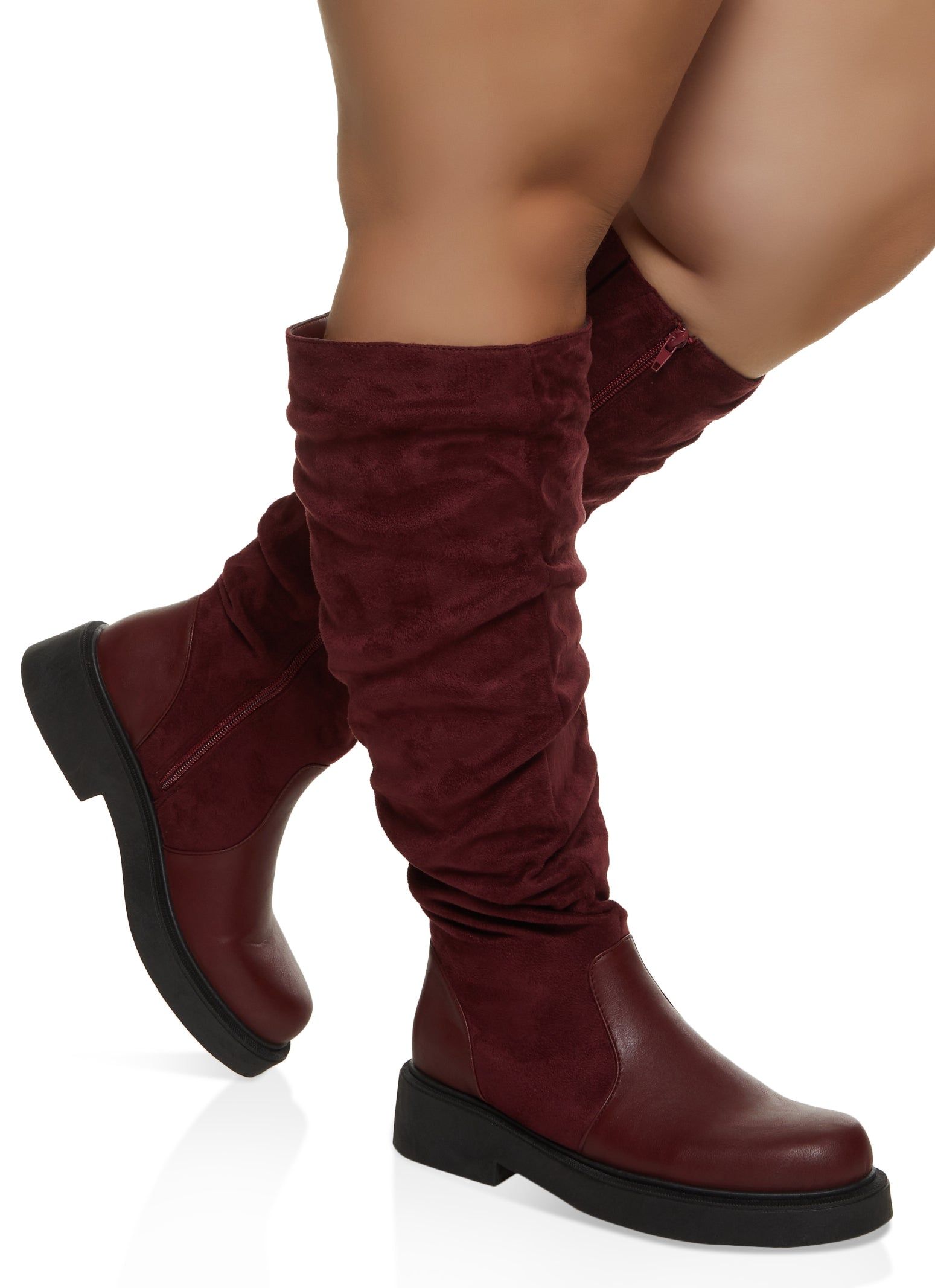 Round Toe Ruched Wide Calf Boots sold by Rainbow