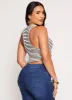 Stripe Racerback Crop Tank Top sold by Rainbow