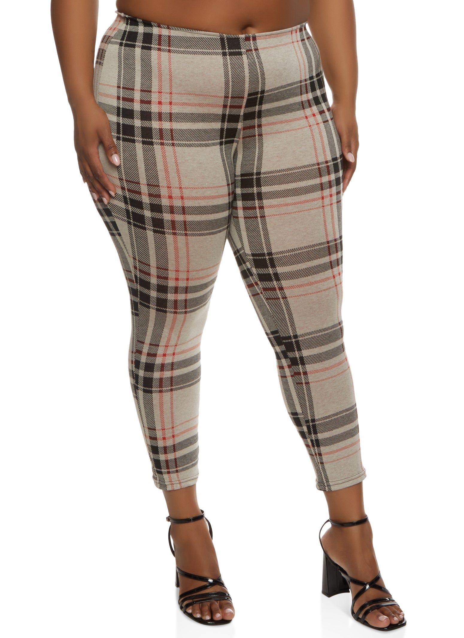 Plus Size Plaid High Waisted Leggings sold by Rainbow