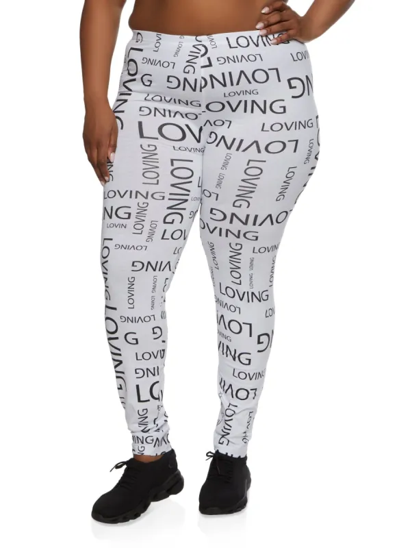 Plus Size Loving Leggings sold by Rainbow