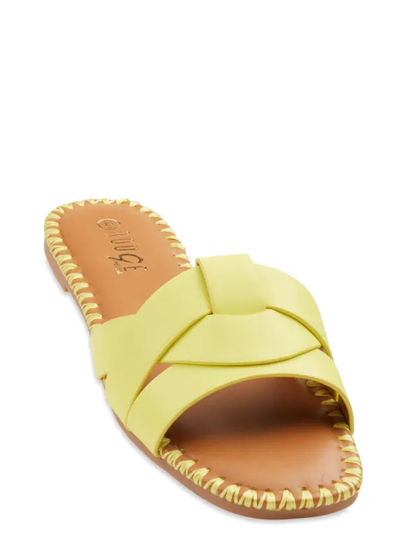 Woven Band Open Toe Slide Sandals sold by Rainbow