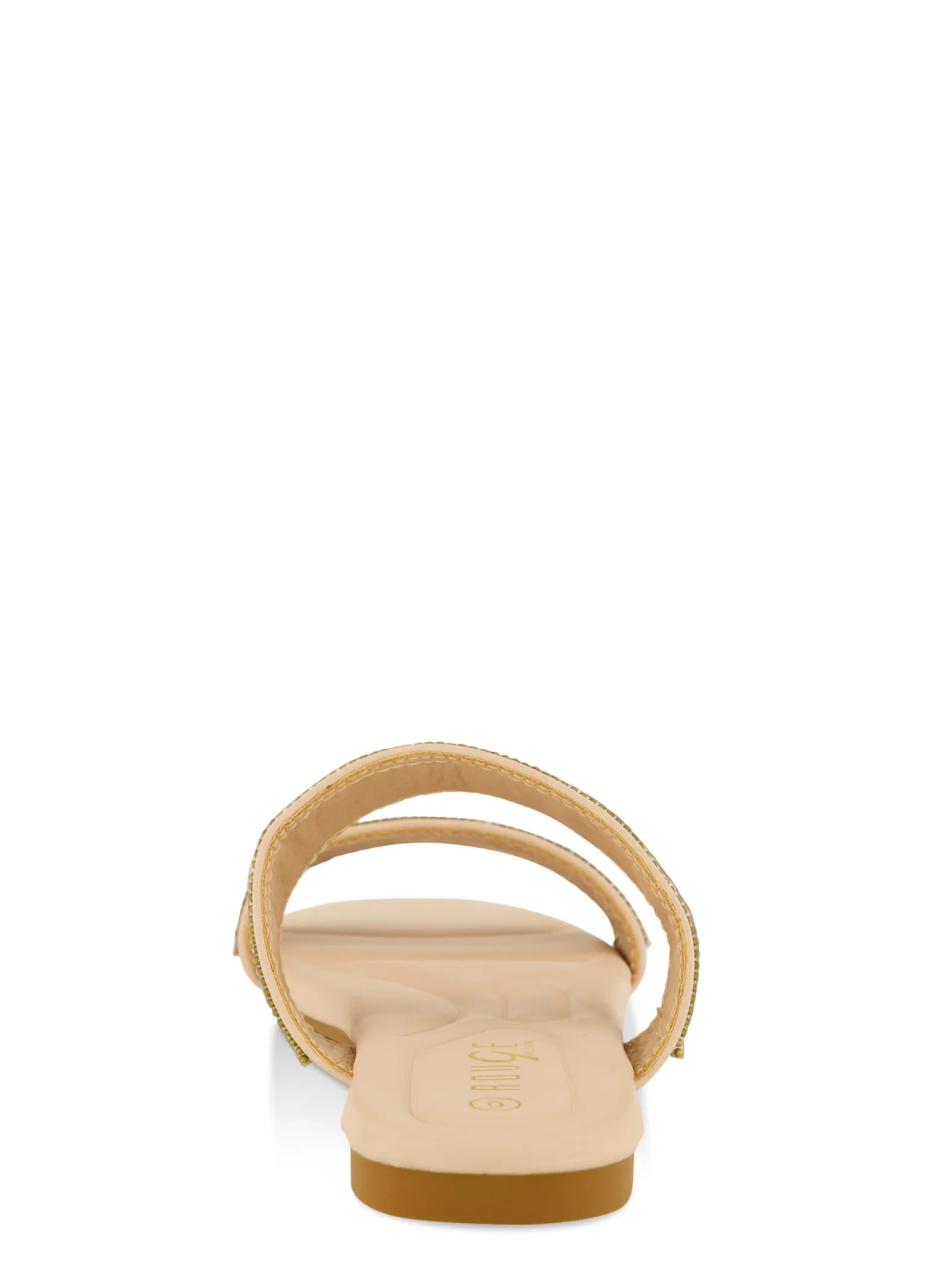 Double Rhinestone Band Open Toe Slide Sandals sold by Rainbow product image thumbnail 3