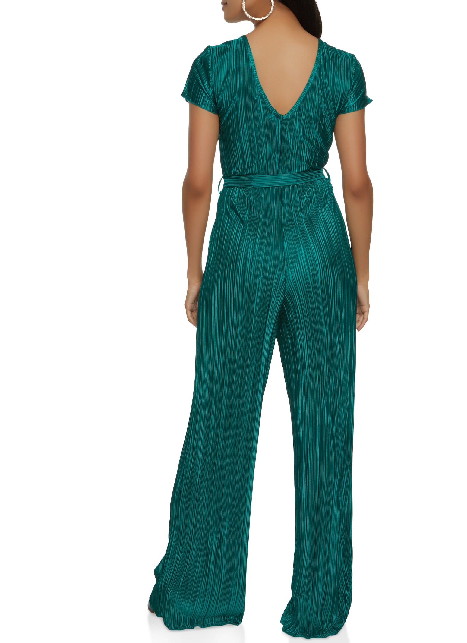 Plisse Tie Waist Wrap Jumpsuit sold by Rainbow product image thumbnail 2
