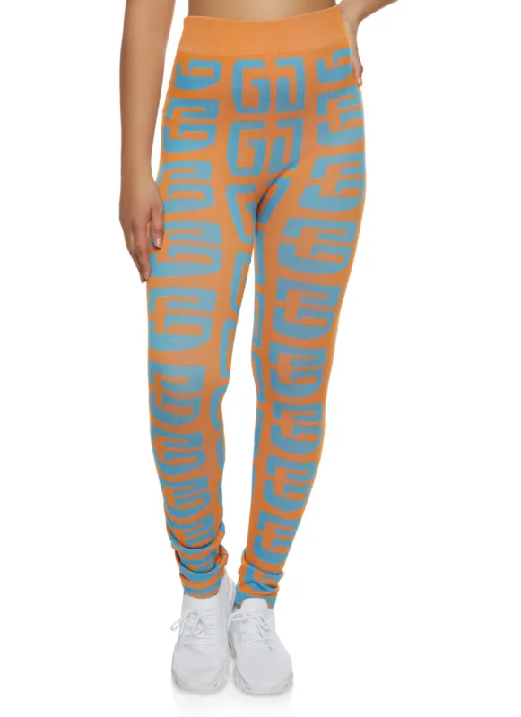 Seamless Geometric Print High Waist Leggings sold by Rainbow