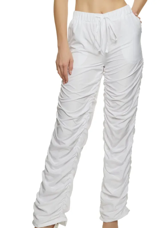 Drawstring Stacked Pants sold by Rainbow