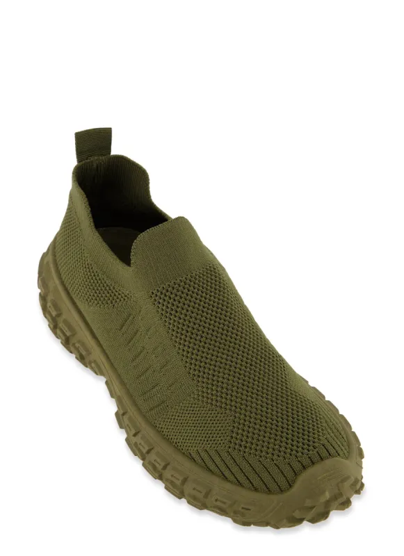 Textured Knit Stretch Slip On Sneakers sold by Rainbow