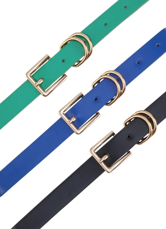 Set of 3 Solid Metallic Buckle Belts made by Rainbow