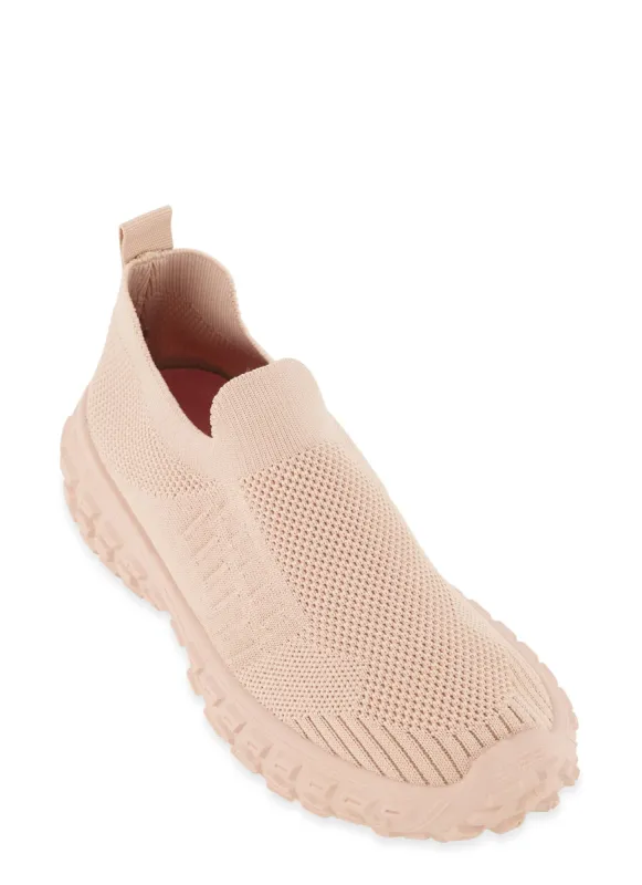 Textured Knit Stretch Slip On Sneakers sold by Rainbow