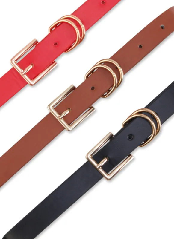 Set of 3 Solid Metallic Buckle Belts sold by Rainbow