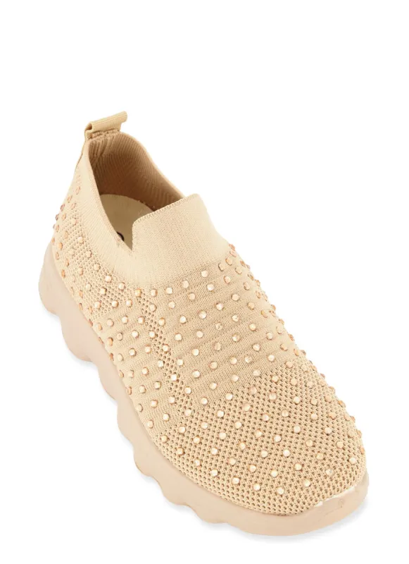 Rhinestone Studded Slip On Sneakers sold by Rainbow