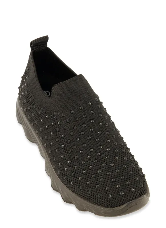 Rhinestone Studded Slip On Sneakers sold by Rainbow