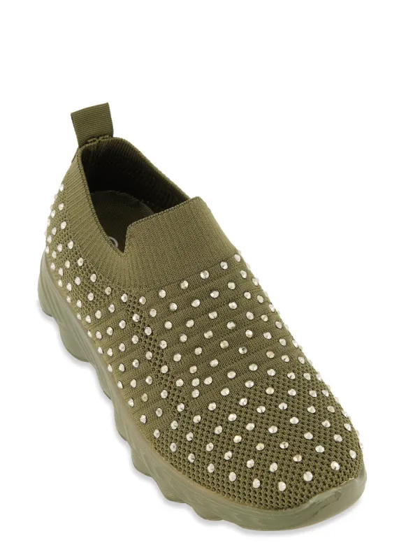 Rhinestone Studded Slip On Sneakers sold by Rainbow