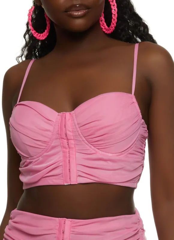 Hook and Eye Front Ruched Bustier Cami sold by Rainbow