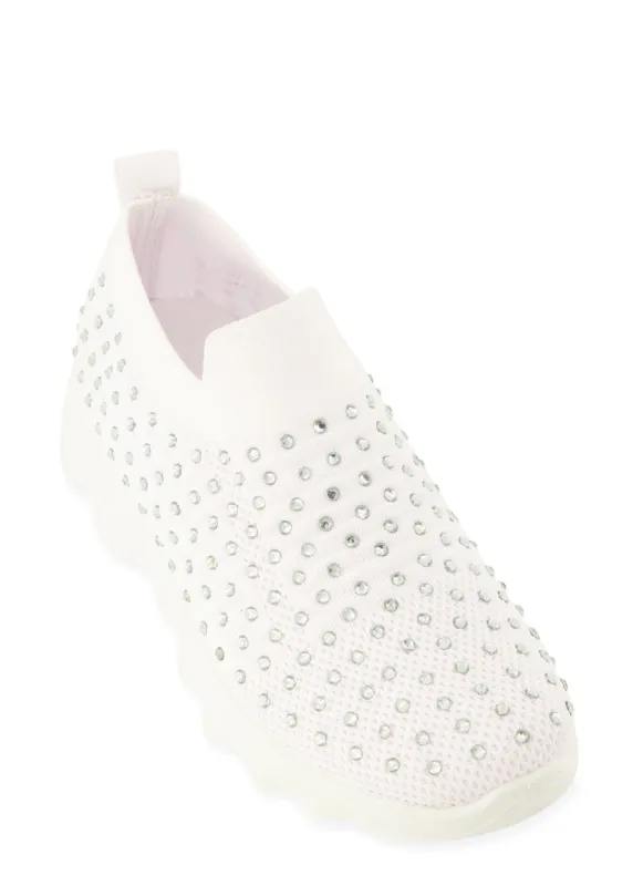 Rhinestone Studded Slip On Sneakers sold by Rainbow