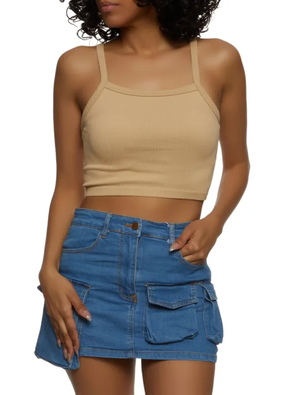 Ribbed Knit Cropped Cami sold by Rainbow