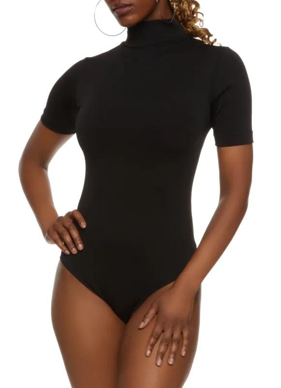 Short Sleeve Mock Neck Seamless Bodysuit sold by Rainbow