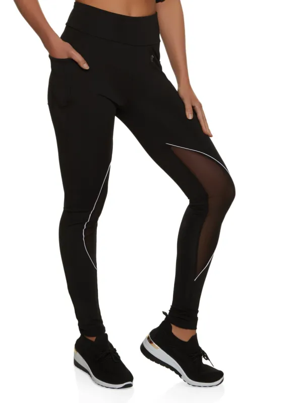 Mesh Insert Pocket Leggings sold by Rainbow