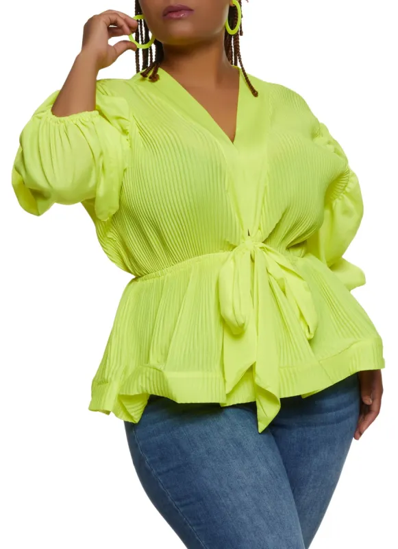 Plus Size Puff Sleeve Blouse sold by Rainbow