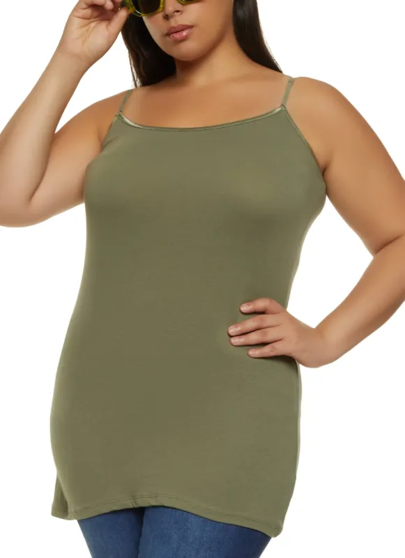 Plus Size Solid Scoop Neck Cami sold by Rainbow