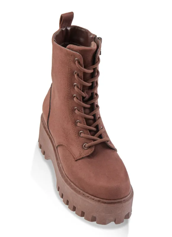 Lace Up Platform Combat Boots sold by Rainbow