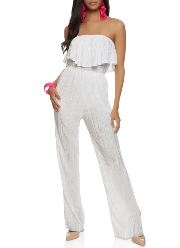 Plisse Strapless Jumpsuit sold by Rainbow