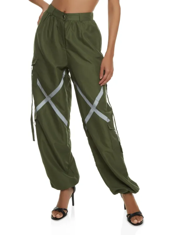 Nylon Wide Leg Parachute Pants sold by Rainbow