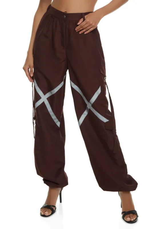 Nylon Wide Leg Parachute Pants sold by Rainbow