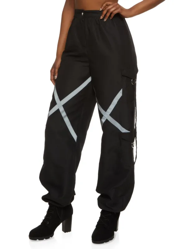 Nylon Wide Leg Parachute Pants sold by Rainbow